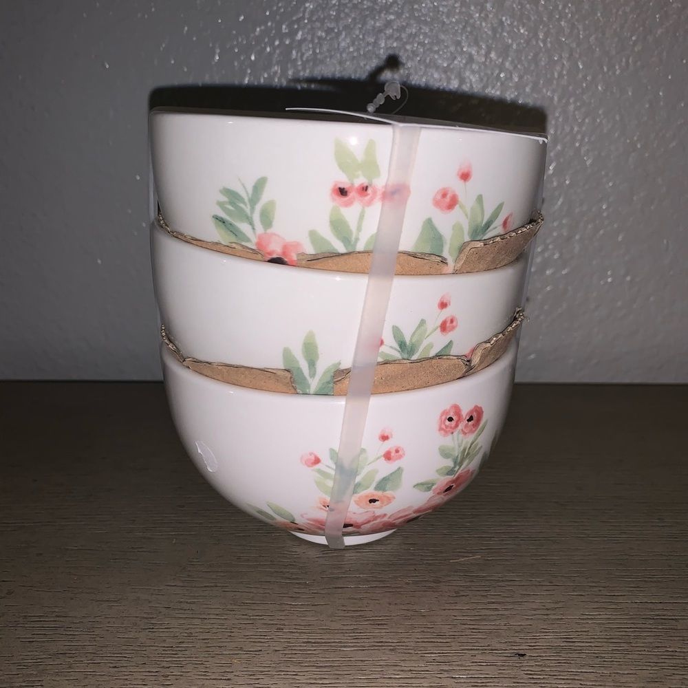 3 Piece Floral Easter Bunny Pastel Bowl Set